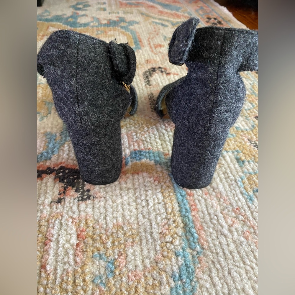 Marni Felt Wool Dark Grey Block Heel Sandals Size 37 - Picture 7 of 15